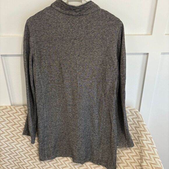 Eileen Fisher Cozy Hemp & Organic Cotton Microstripe Full Zip Jacket - Picture 5 of 5